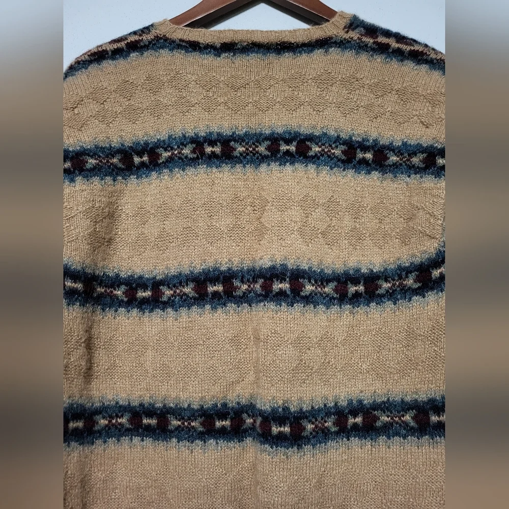 Polo by Ralph Lauren Vintage Hand Knit Camelhair/Wool Tan Sweater Men's Sz Large